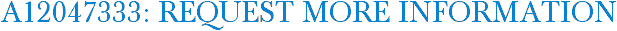 A12047333: Request More Information